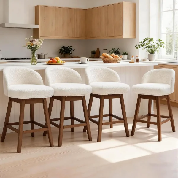 Linen Fabric Bar Stools
